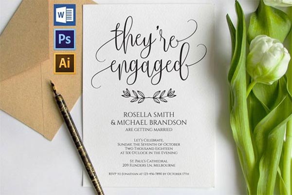 21+ Engagement Invitations | Free & Premium PSD, AI, Word ( Doc ), InDesign, Vector, EPS, PNG, PDF, TIFF, Formats Download
